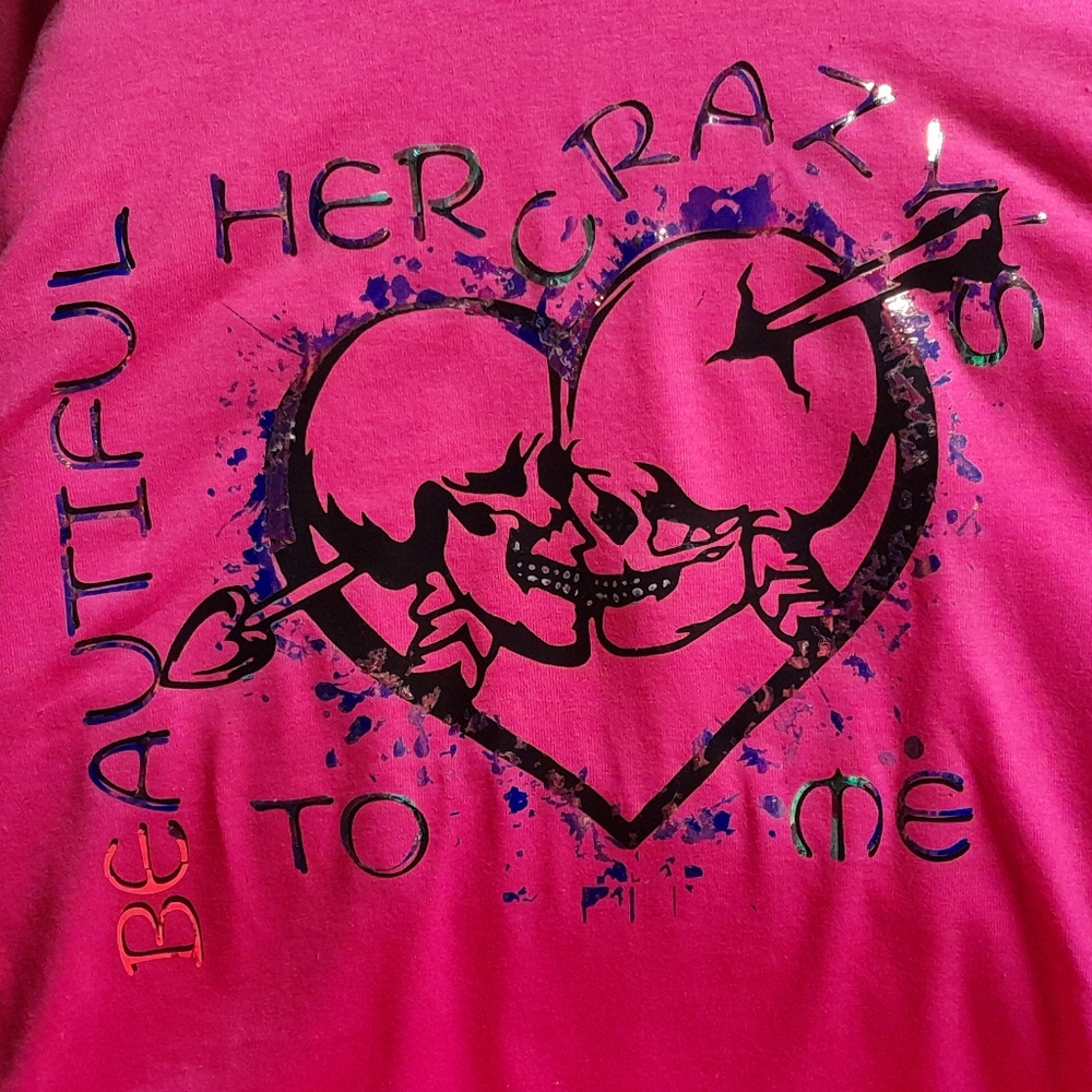 Men's "Her Crazy's Beautiful to Me" Pink Tshirt.           READ FULL DESCRIPTION